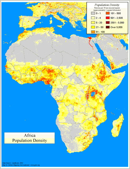 Africa- Population Density (Landscan) - Click Image to Close